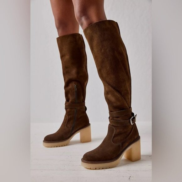 NWOT Free People Jasper Tall Boot in Military Brown sz 40 9.5 US - Picture 1 of 10